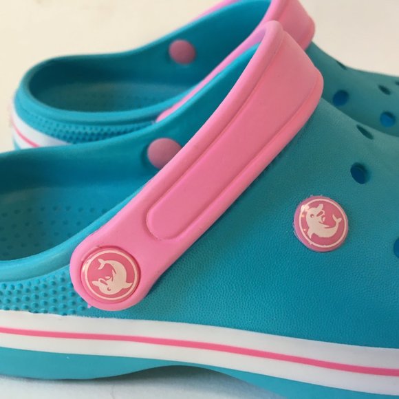 Unbranded Kids Clog Sandals Shoes Blue Pink White Dolphin Water Size 3 34 Child - Picture 5 of 12